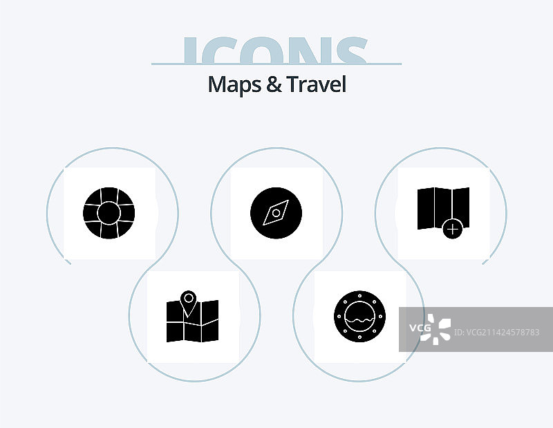 地图与旅行Glyph图标包5图标设计图片素材