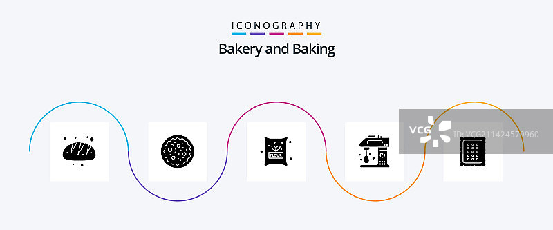 烘焙字形5图标包，包括烘焙烹饪图片素材