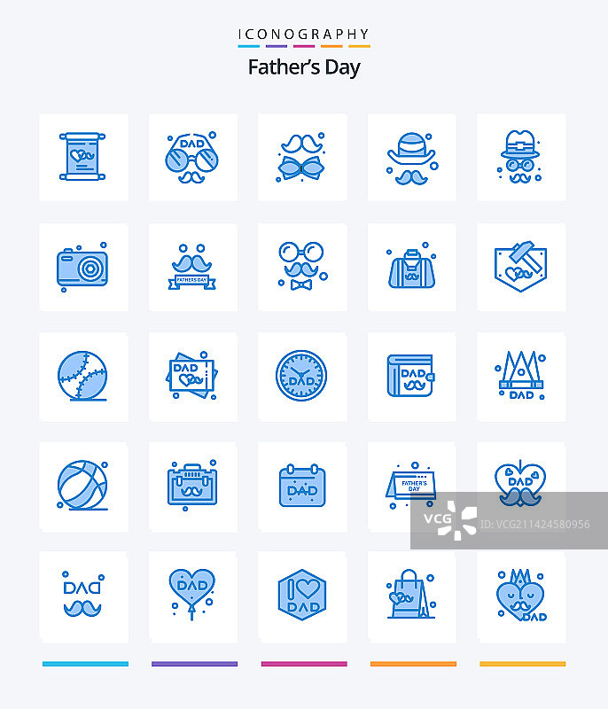 创意父亲节25蓝色图标包图片素材