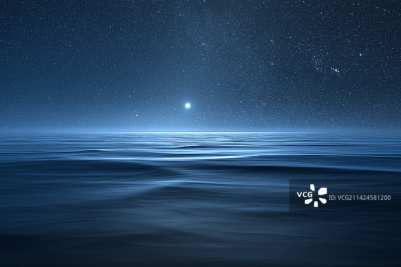 夜晚星空自然风光-科技概念抽象蓝色背景图-互联网大数据发光未来背景-蓝色星空银河背景图片素材