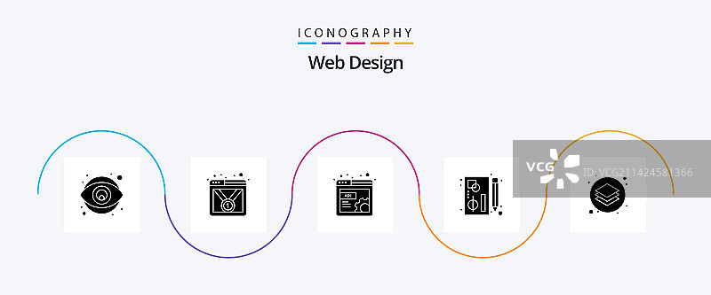 网页设计字形5图标包，包含设计图片素材