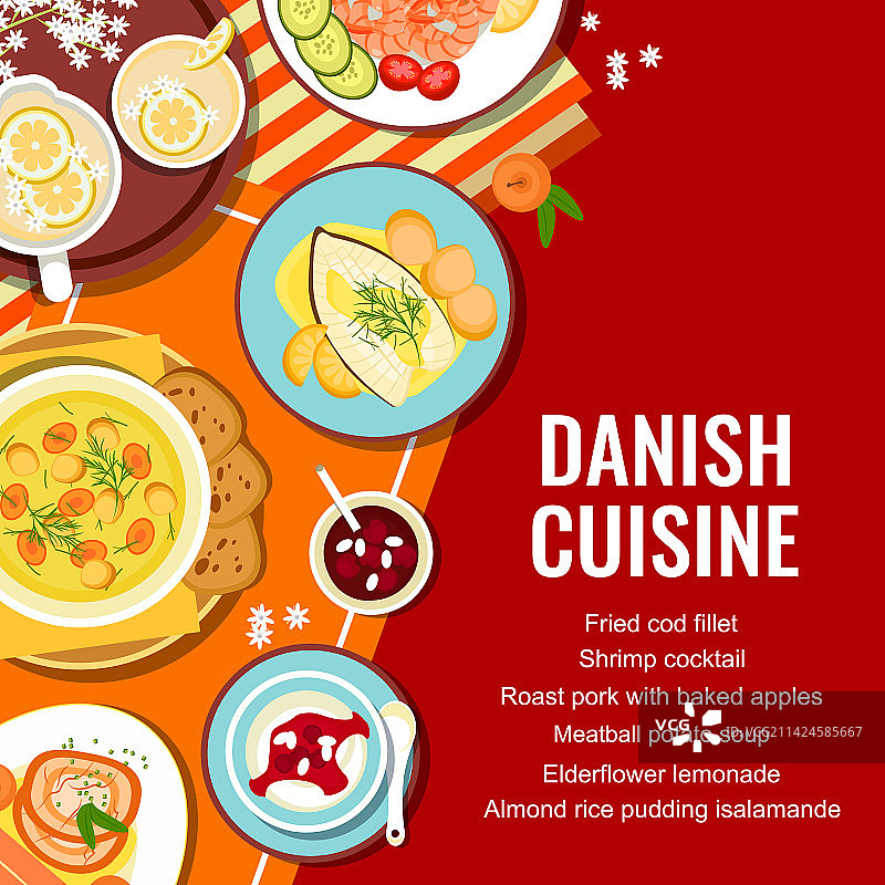 丹麦美食餐厅菜单封面图片素材