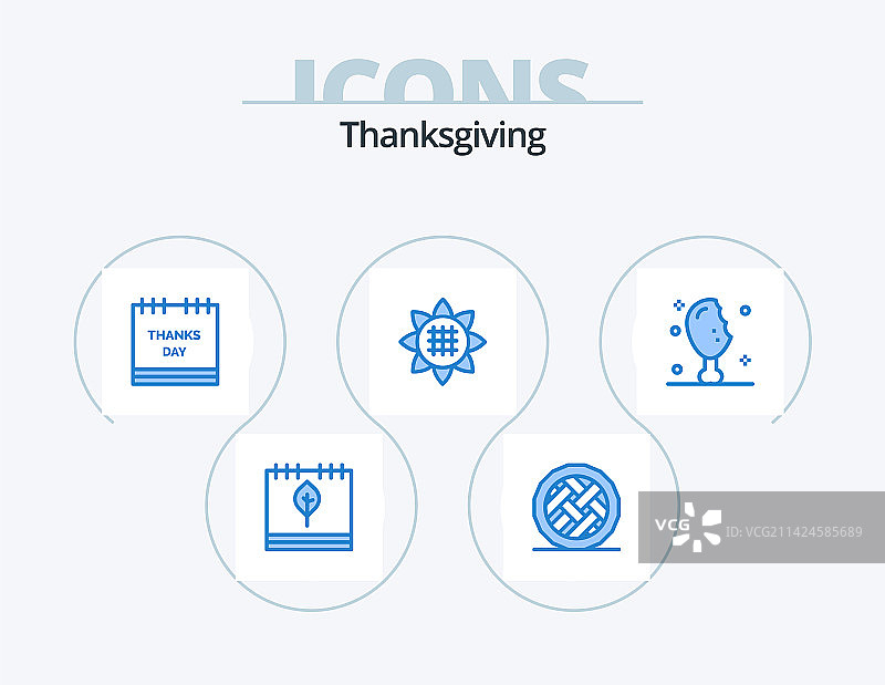 感恩节蓝色图标包5图标设计图片素材