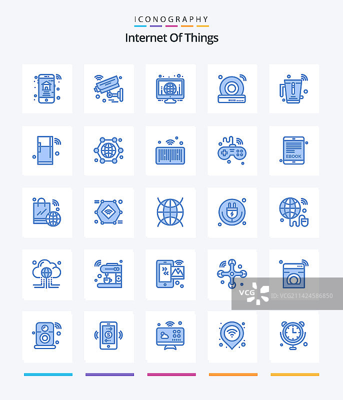创意物联网25蓝色图标包图片素材