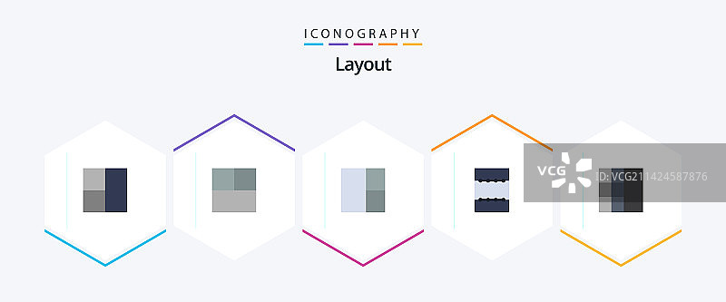 布局设计25个扁平图标包图片素材
