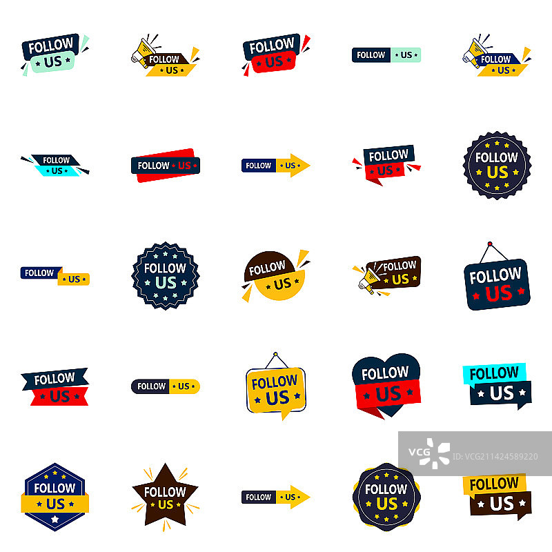 25个缤纷的TikTok“关注我们”banner图片素材