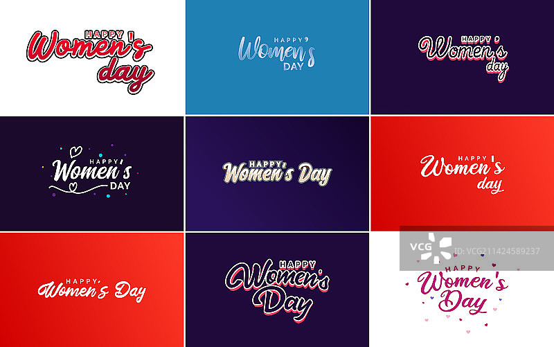 一套带有国际妇女节标志的卡片图片素材