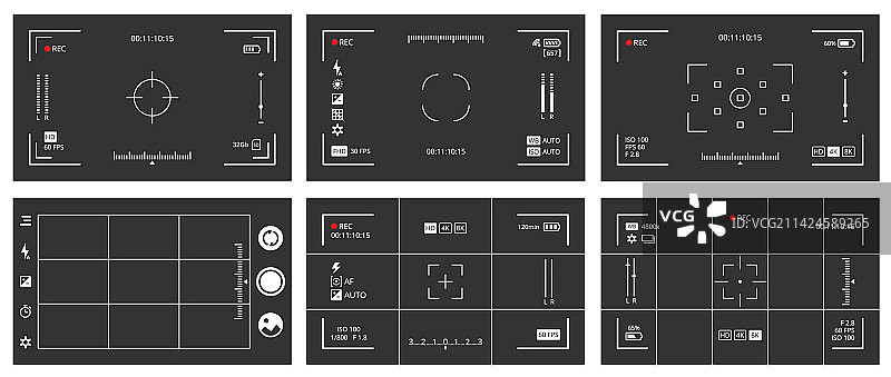 相机取景器屏幕叠加框图片素材