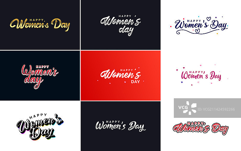 一套带有国际妇女节标志的卡片图片素材