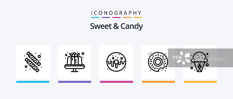 包含食物的糖果系列图标图片素材