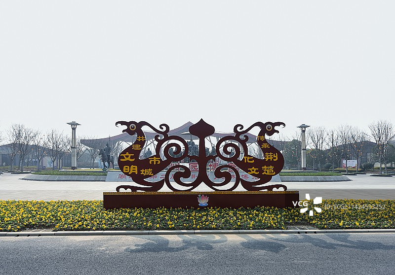 虎座鸟架鼓造型特写图片素材