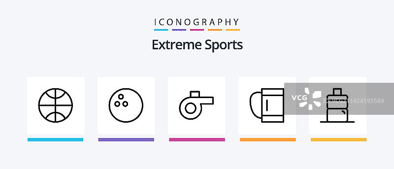 包含运动包的运动系列图标图片素材