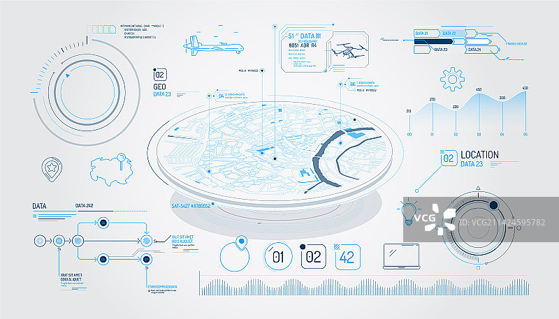 关于航空货运的信息图元素合集图片素材