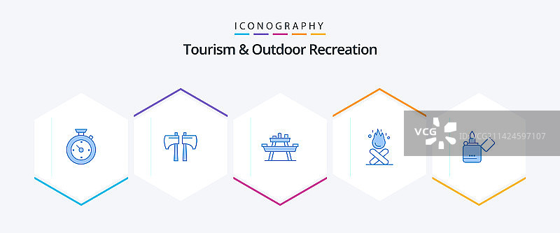 旅游与户外休闲蓝色图标包图片素材