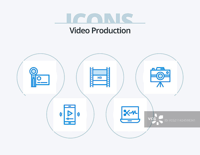 视频制作蓝色图标包5图标设计高清图片素材