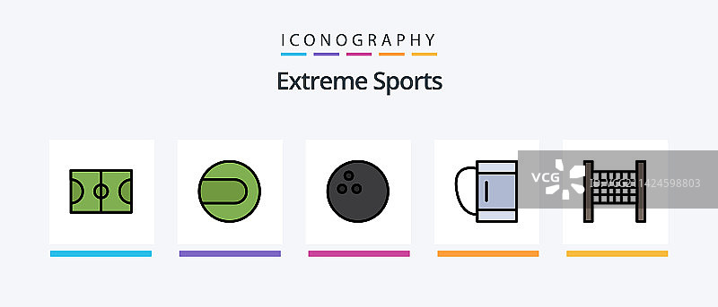 包含运动的线性填充5图标包图片素材