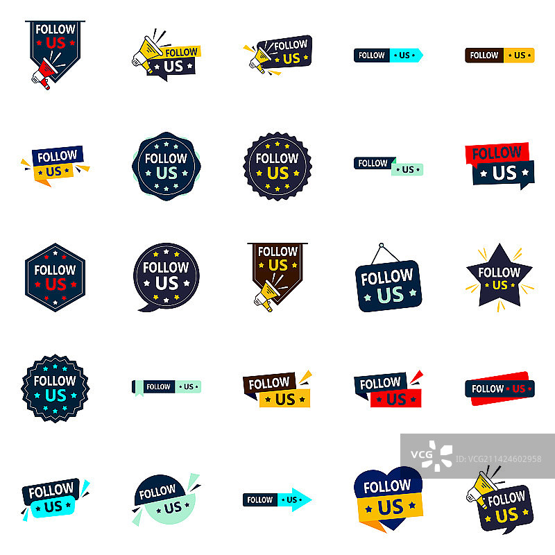 25个缤纷的TikTok“关注我们”banner图片素材