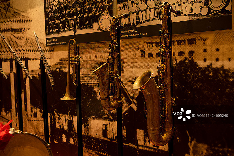 嘉庚博物馆 集美学校军乐队 木管乐器图片素材