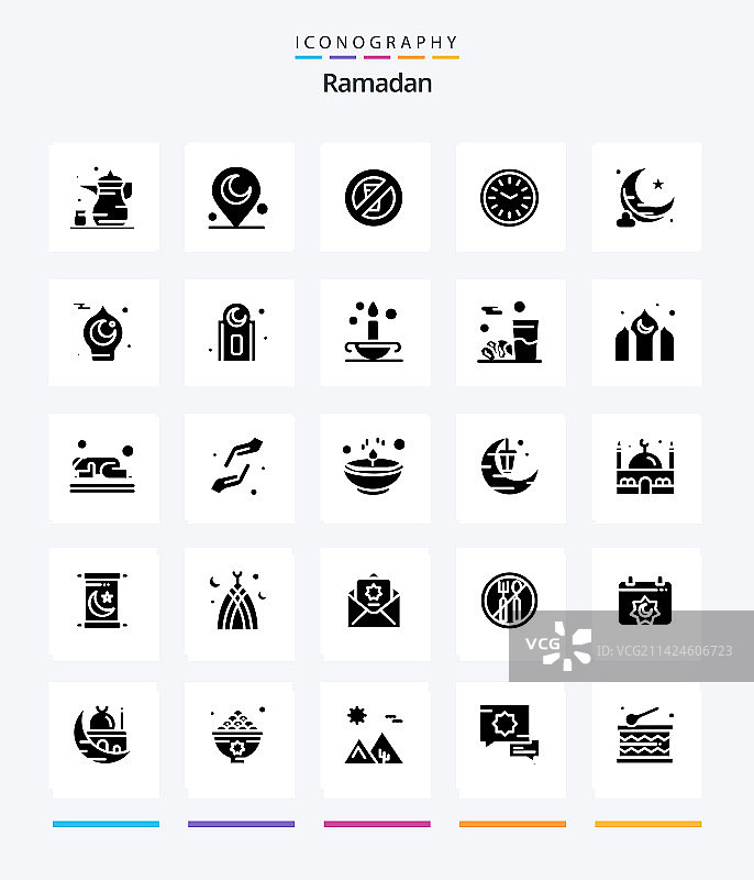 创意斋月黑色图标包（25个）图片素材