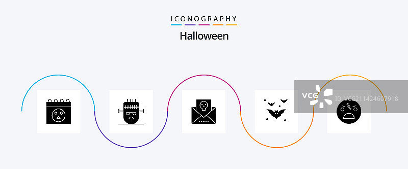 万圣节字形图标包，包含万圣节元素图片素材