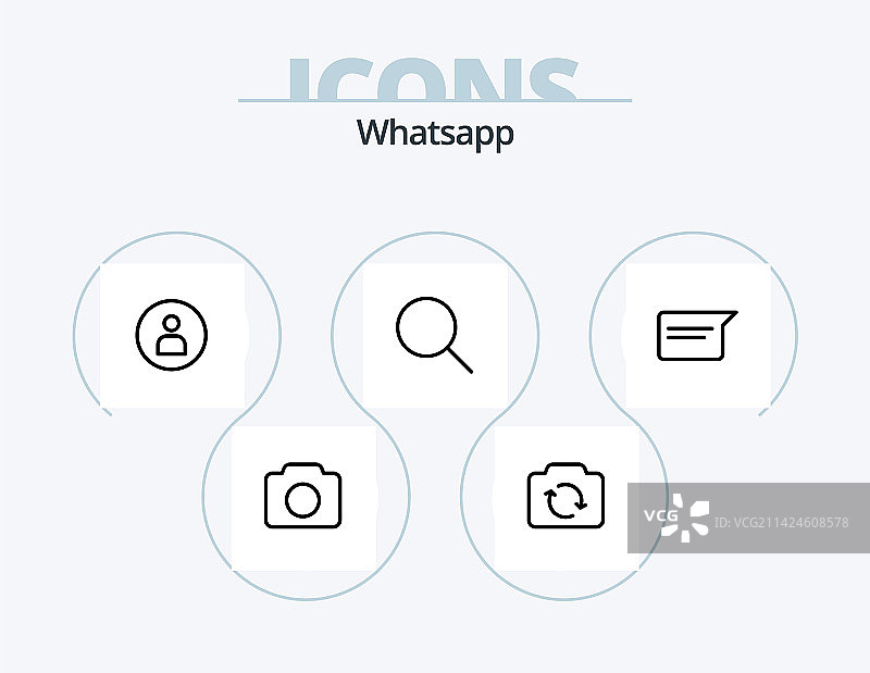 WhatsApp线性图标包5图标设计位置图片素材