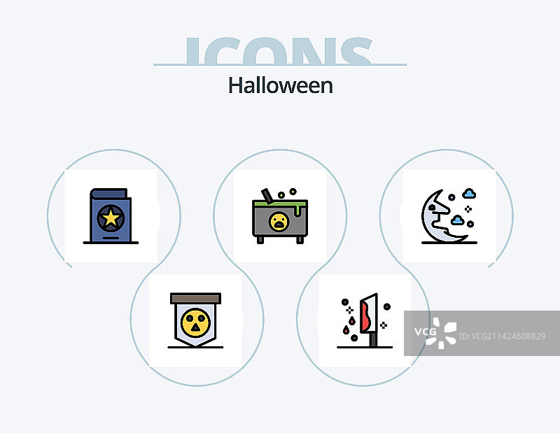 万圣节线性填充5图标设计图片素材