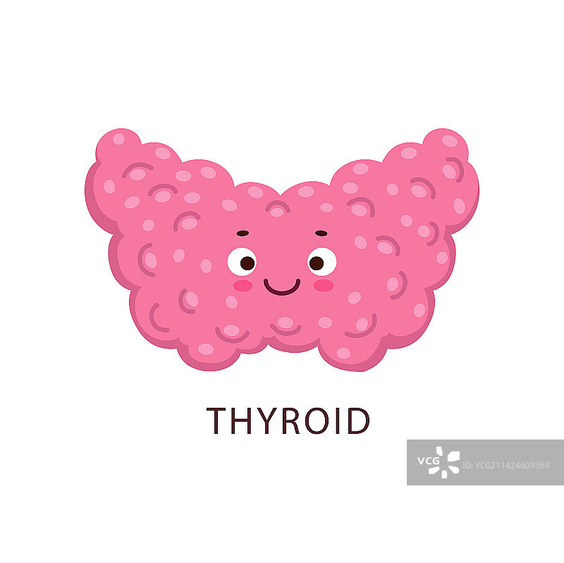 卡通甲状腺人体器官角色图片素材