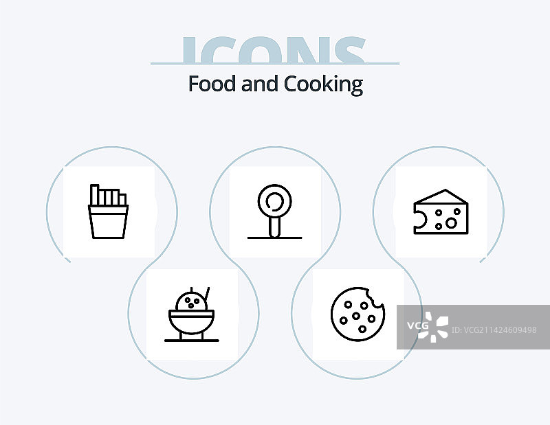 食品线条图标包5之法国美食图标设计图片素材