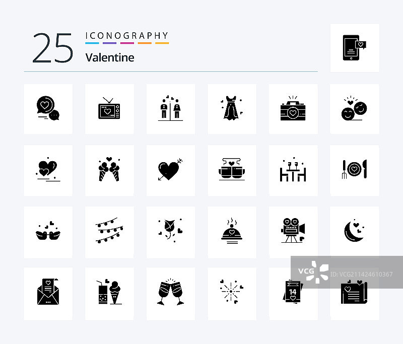 包含女孩的情人节实体字形图标包图片素材