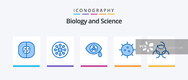 生物学蓝色5图标包：细菌图片素材