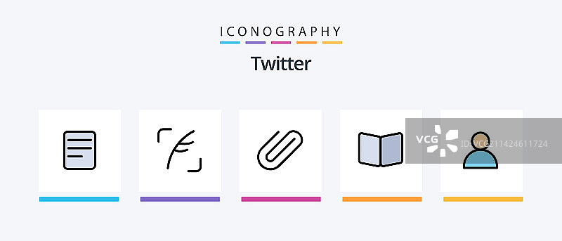 包含聊天的Twitter线性填充图标图片素材