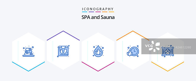 桑拿蓝色图标包（25个，含下垂桑拿）图片素材
