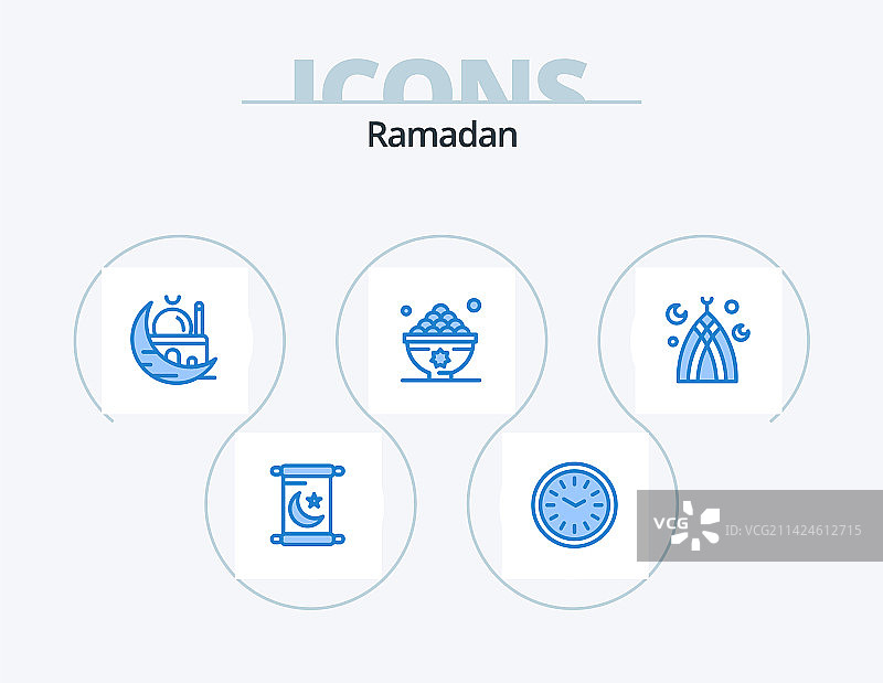 斋月蓝色图标包5图标设计开斋饭图片素材