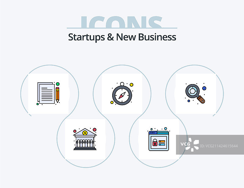 创业和新业务线性填充图标包5图片素材