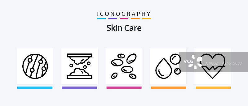 包含皮肤的线条图标套装图片素材