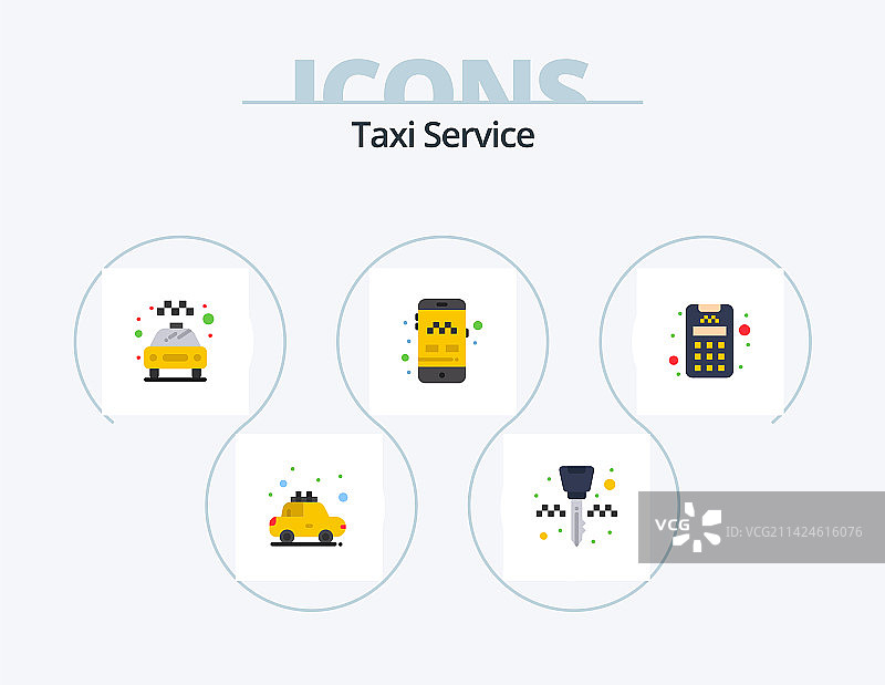出租车服务扁平图标包5图标设计图片素材