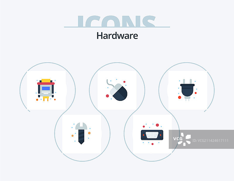 硬件扁平图标包（5个）插座设计图片素材