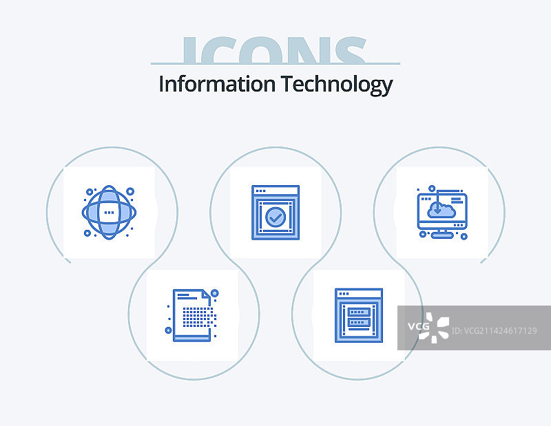 信息技术蓝色图标包5个图标图片素材