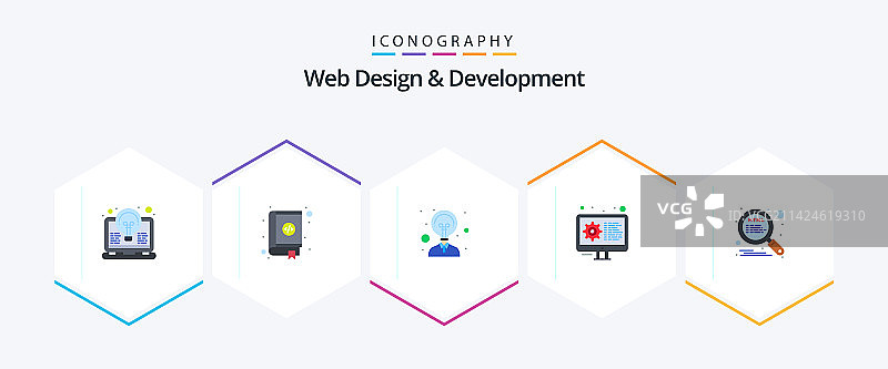 网页设计与开发25个扁平图标包图片素材