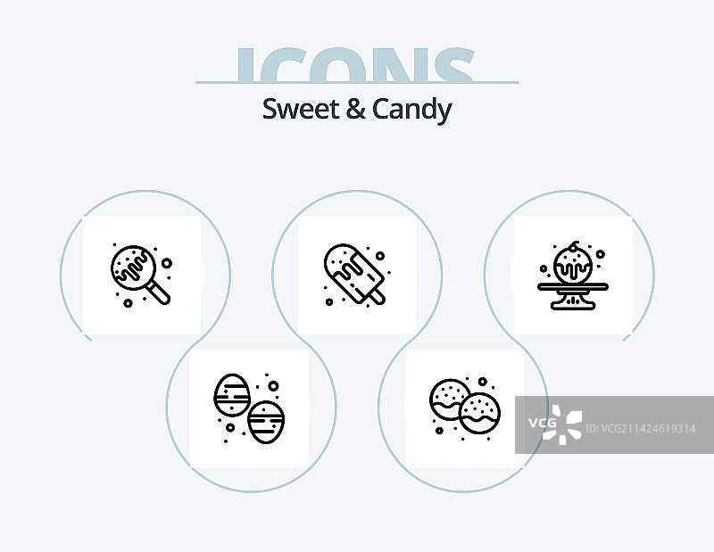 糖果系列图标包（5个图标设计）图片素材