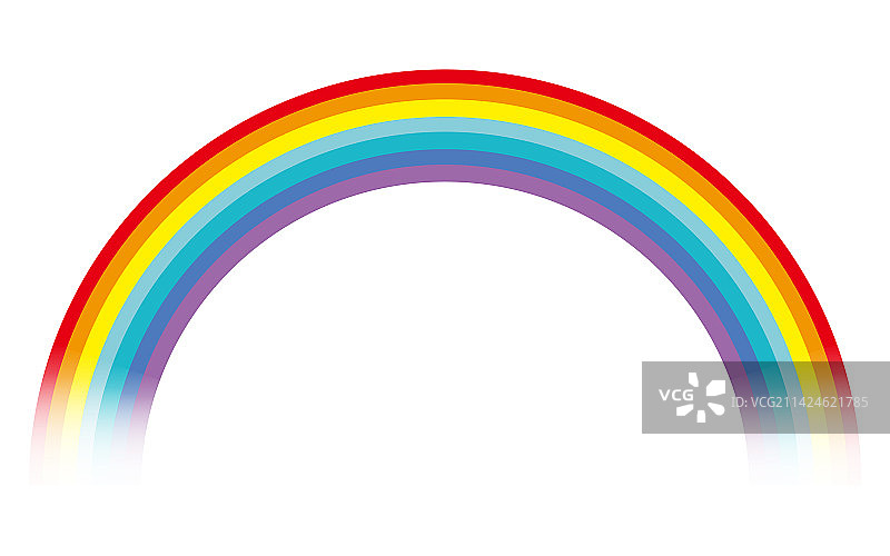 白色背景上的鲜艳彩虹图片素材