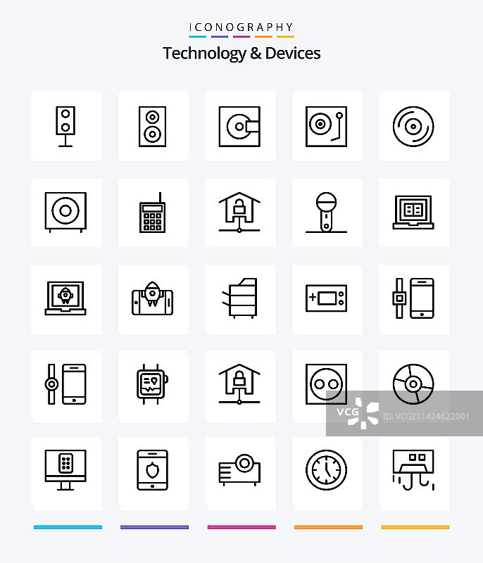 创意设备轮廓图标包图片素材