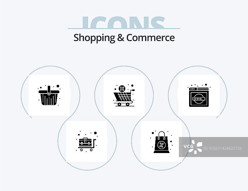 购物和商业图标包5个图片素材