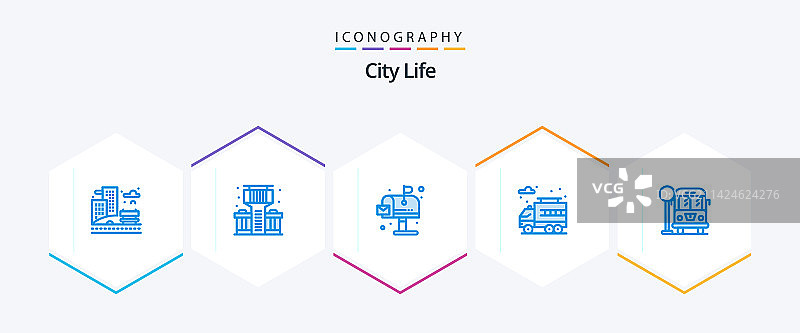 城市生活25蓝色图标包，包括生活图片素材