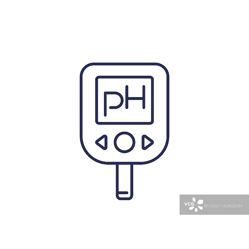 土壤酸碱度计线条图标，白色背景图片素材