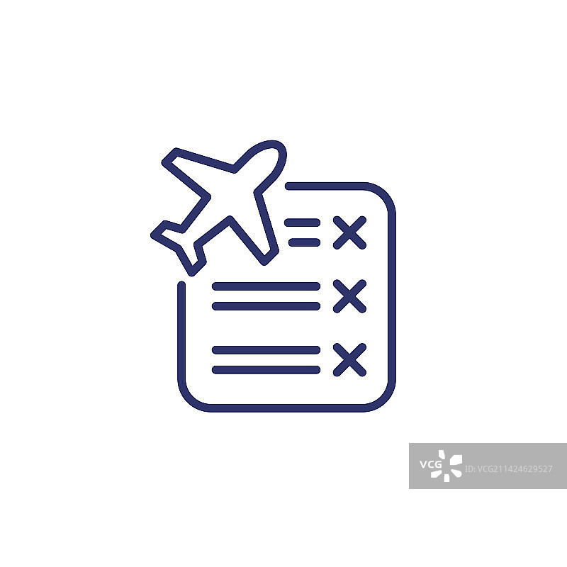 已取消的航班线条图标图片素材