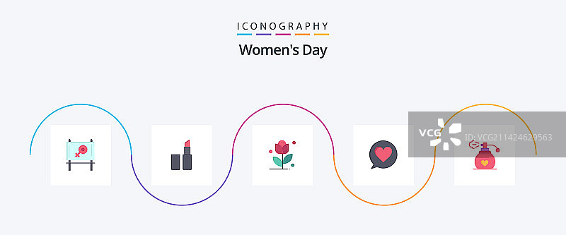 妇女节扁平风图标包（含聊天女性）图片素材