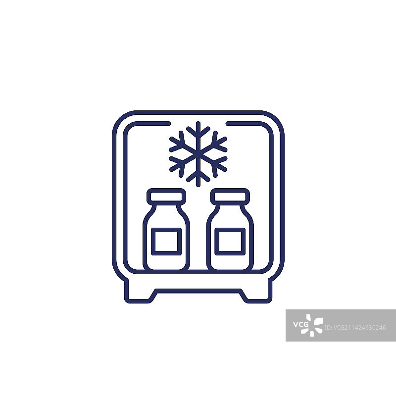 冰箱存储疫苗线性图标图片素材