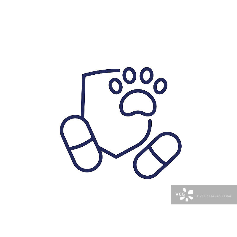 宠物抗病毒药丸线条图标图片素材