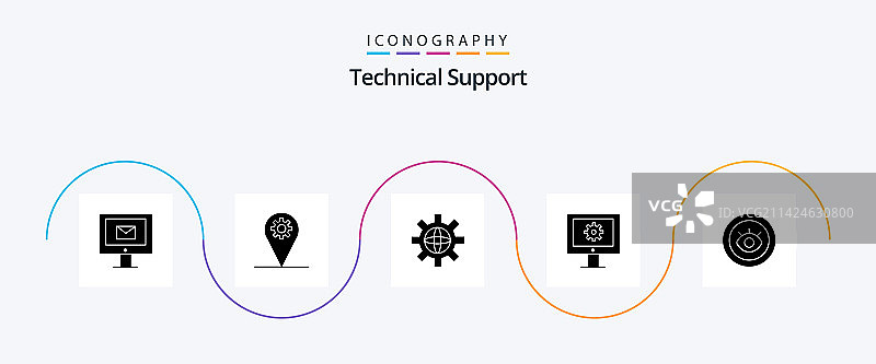 技术支持 Glyph 5 图标包图片素材